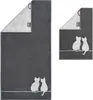 LOESCHEN Cawö Handtuch Cute Cats Farbe basalt/platin Größe Produktbild-Vorschau 3
