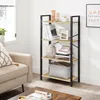 Regał na książki dąb artisan czarny 120 cm 4 półki loftowy Podgląd zdjęcia produktu 3