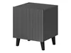 A dark gray nightstand with a fluted front and black legs, shown against a white background. Náhled obrázku produktu