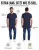 Mivaro Herren T-Shirt extra lang Dunkelblau XXL - Longshirt Produktbild-Vorschau 2
