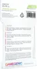 The back of a product package for card sleeves, showing product information in multiple languages and a barcode. Produktbild-Vorschau