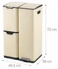 Poubelle Relaxdays, 3 compartiments, 60 l, seaux intérieurs Voir les images du produit 4