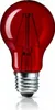 A close-up studio shot of a red LED light bulb against a white background. Produktbild-Vorschau