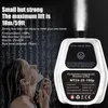 A woman showering with a water booster pump in the foreground and product details in the background. Náhled obrázku produktu