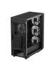 A black ATX computer case with internal fans is shown from a diagonal rear-left perspective against a white background. Anteprima dell’immagine prodotto