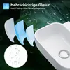 A close-up marketing image of a white sink with water droplets on a leaf background, illustrating its multi-layer glaze feature. Anteprima dell’immagine prodotto