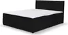 A black boxspring bed with a white mattress topper is shown against a white background. Voir les images du produit