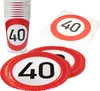 Happy Birthday 40 36-teiliges Party-Set mit 8 Papptellern, Produktbild-Vorschau 1