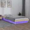 Rama łóżka z LED, 75x190 cm, pojedyncza, lite drewno Podgląd zdjęcia produktu 2