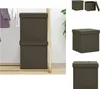 vidaXL Hocker mit Stauraum 2 Stk. Dunkelbraun Leinenoptik - Produktbild-Vorschau 1