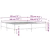 Bettgestell Grau Sonoma 180x200 cm Holzwerkstoff und Metall Produktbild-Vorschau 8