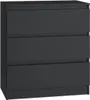 VBChome Kommode mit 3 Schubladen 70 x 40 x 77 cm Schwarz Produktbild-Vorschau 1