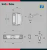 Technical drawings and dimensions of a door handle and related components. Náhľad obrázku produktu