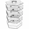 A stack of clear, hexagonal sprouting trays. Produktbild-Vorschau