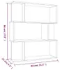 vidaXL Bücherregal/Raumteiler Räuchereiche 80x24x96 cm Produktbild-Vorschau 8