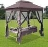vidaXL Pavillon Umwandelbare Schaukelbank Kaffeebraun Produktbild-Vorschau 14