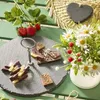 Schiefer Kuchenplatte rund mit Griff – Servierplatte Ø 25 Produktbild-Vorschau 2