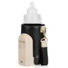 A baby bottle warmer with a digital display and a black leather-like holder. Produktbild-Vorschau