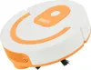 A white and orange robot vacuum cleaner is shown from a diagonal angle against a white background. Produktbild-Vorschau