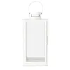 Laterne Weiß Matt 21,5 cm Metall Glas Windlicht Garten Deko Produktbild-Vorschau 3