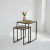 Relaxdays Beistelltisch 2er Set, stapelbar, Industrie Produktbild-Vorschau 4