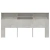 vidaXL Kopfteil mit Ablagen Betongrau 200x19x103,5 cm -  Produktbild-Vorschau 12