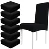 Stuhlhussen Stuhlbezug Elastisch 6er Set Schwarz Produktbild-Vorschau 1
