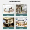 Collage of four images showing different occasions of use for a product, including home, office, hotel, and market settings. Voir les images du produit