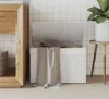 Panier à linge avec couvercle blanc 55,5x35x34cm résine Voir les images du produit 2
