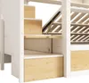 Close-up view of the stairs and storage drawers of a bunk bed. Náhled obrázku produktu