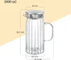 WILMAX 1000 ml geriffelter Glaskrug mit Deckel für Produktbild-Vorschau 2