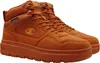 A pair of orange mid-cut Champion shoes. Produktbild-Vorschau