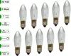 A collection of clear, small light bulbs with ribbed glass and metal bases, arranged in two rows against a white background. Text labels are present on the left side of the image. Produktbild-Vorschau