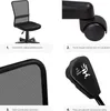 A collage of four close-up images of a black office chair, highlighting its features. Podgląd zdjęcia produktu