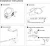 A diagram showing installation instructions for an LED strip light with a motion sensor. Produktbild-Vorschau