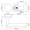 Technical drawing with dimensions of a door handle set. Produktbild-Vorschau