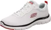 A white athletic shoe with red and black accents is shown from a side angle against a white background. Produktbild-Vorschau
