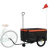 Fahrradanhänger Schwarz und Orange 45 kg Eisen - Produktbild-Vorschau 3