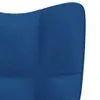 A close-up view of a blue velvet armchair. Náhled obrázku produktu