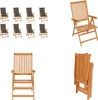 vidaXL Garten Liegestühle mit Kissen 8 Stk. Massivholz Teak Produktbild-Vorschau 1