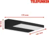 A diagram showing the dimensions of a black LED outdoor wall light with a white diffuser. Produktbild-Vorschau