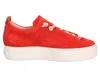 A studio shot of a red suede sneaker with a white platform sole. Náhľad obrázku produktu