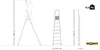 Diagrams and illustrations of a ladder with dimensions and weight. Podgląd zdjęcia produktu