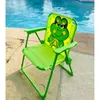 A child's folding chair with a frog design sits on a stone patio next to a swimming pool. Produktbild-Vorschau