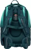 The back of a teal and green backpack is shown against a white background. Anteprima dell’immagine prodotto