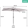 Vonroc Sonnenschirm rechteckig 200x300 - Rechteckiger Produktbild-Vorschau 2