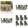 vidaXL 7 tlg. Garten Essgruppe mit Kissen Grau Poly Rattan Produktbild-Vorschau 1