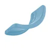 A light blue phone case is shown bent in half against a white background. Produktbild-Vorschau