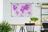 MuchoWow® Wandteppich Wandbehang Weltkarte - Rosa - Ölfarbe Produktbild-Vorschau 3