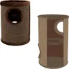 Two views of a cat scratching tower, one is a realistic product shot and the other is a diagram. Podgląd zdjęcia produktu